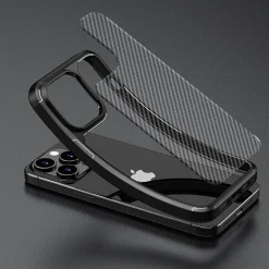 SaharaCase Rugged Case for iPhone 15 Pro Max with Glass Screen, Camera Protector, Shock Absorbing, Black (CP470ZD128ZD131)