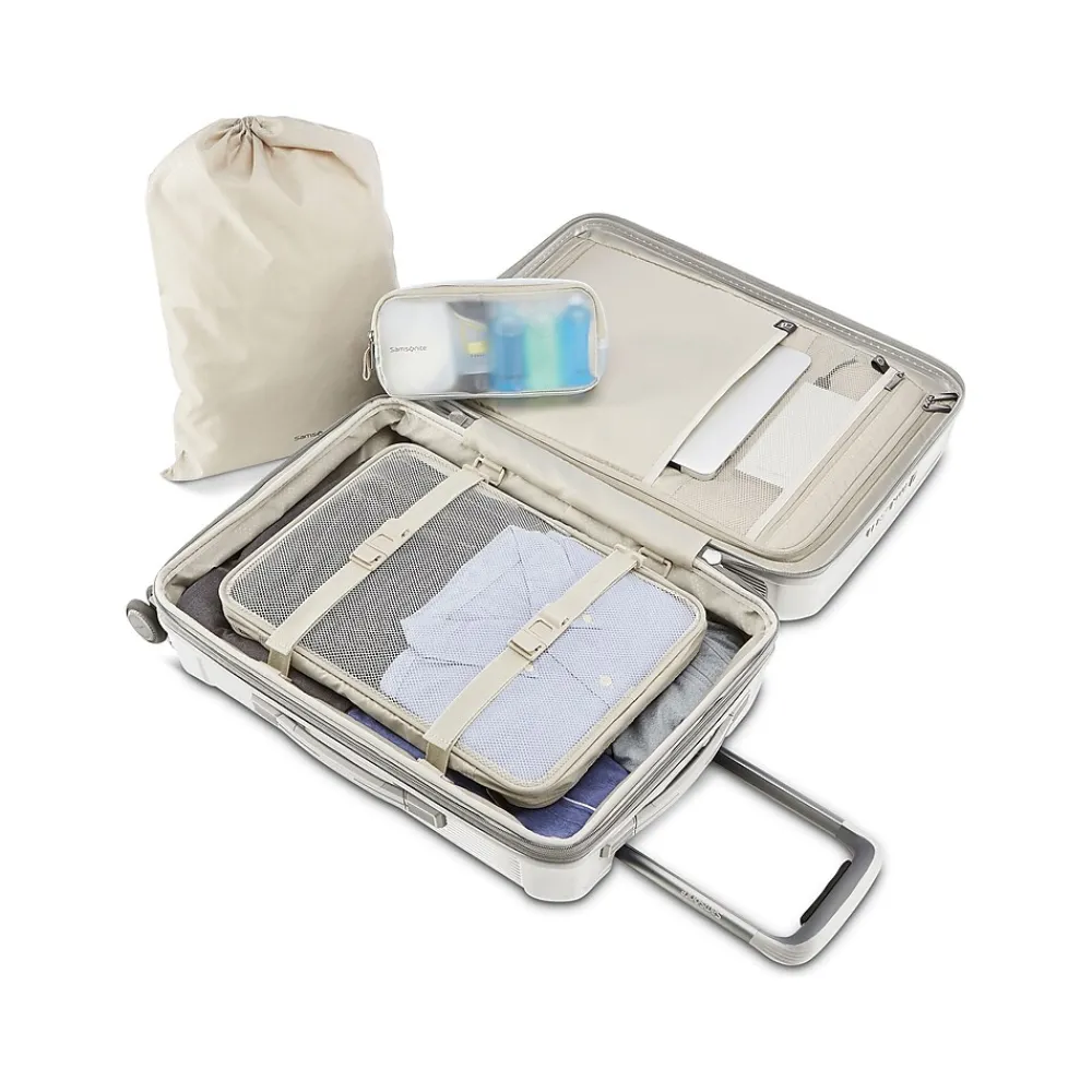 23" Hardside Carry-On Suitcase, 4-Wheeled Spinner, TSA Checkpoint Friendly, Silver (139024-7378)<Samsonite Sale