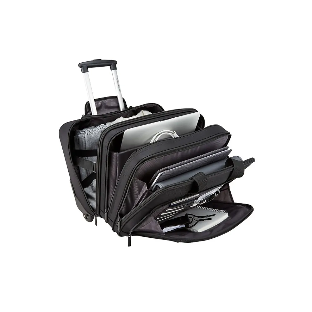 Classic Business 2.0 Laptop Rolling Briefcase, Black Polyester (141278-1041)<Samsonite Clearance