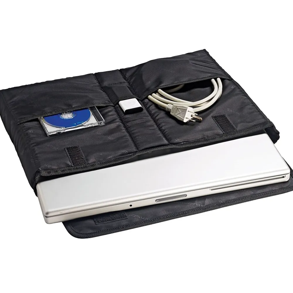 Expandable Laptop Attache, Black Leather (44077-1041)<Samsonite Discount
