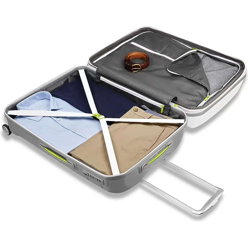 Freeform 21.25" Hardside Carry-On Suitcase, 4-Wheeled Spinner, TSA Checkpoint Friendly, White/Gray (78255-4744)<Samsonite Online