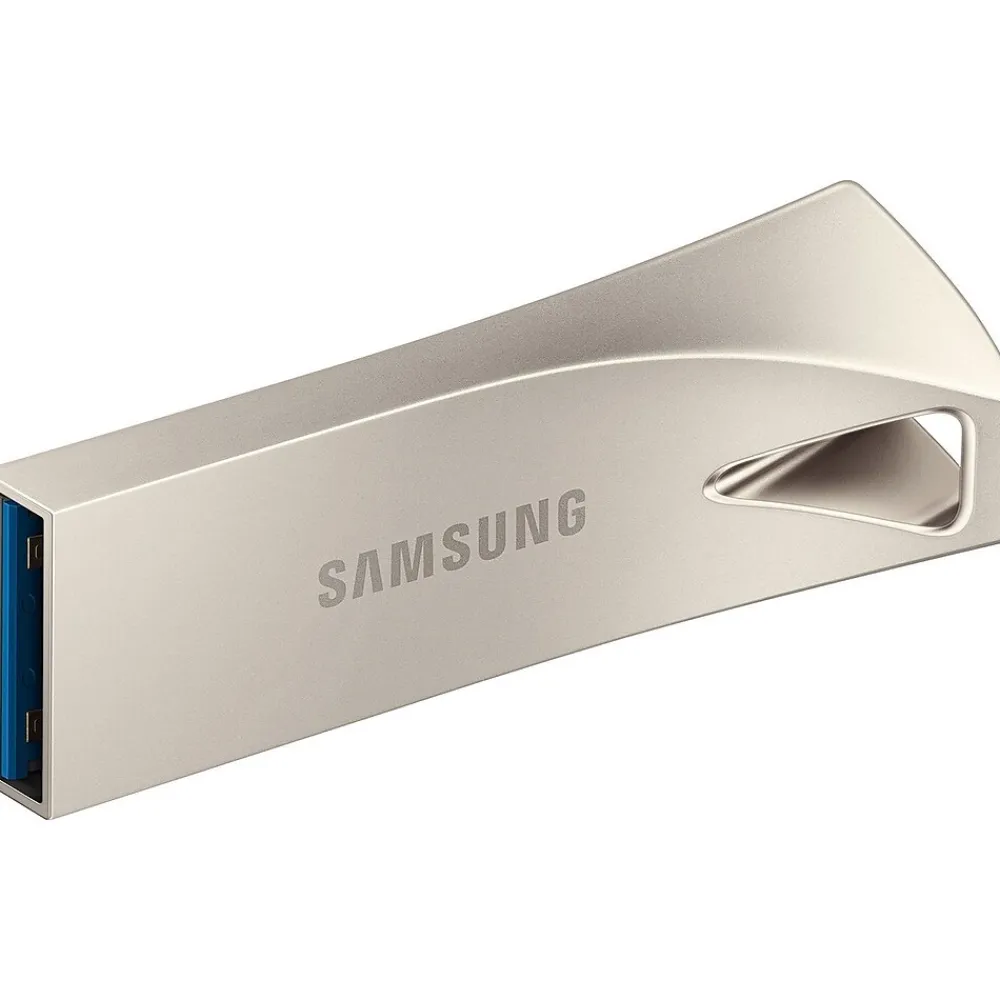 Online Samsung BAR Plus 64GB USB 3.1 Type A Flash Drive, Champagne Silver (MUF-64BE3/AM)