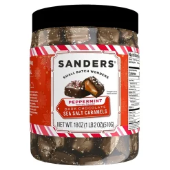 Sanders Small Batch Wonders Peppermint Dark Chocolate Sea Salt Caramels, 18 oz. (KAR30857)