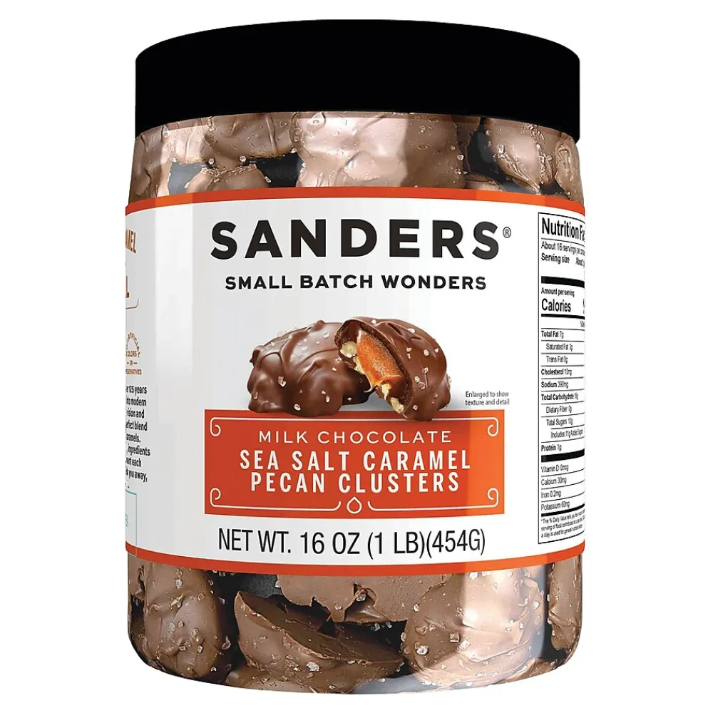 Sanders Small Batch Wonders Milk Chocolate Sea Salt Caramel Pecan Clusters, 16Oz. (30971)