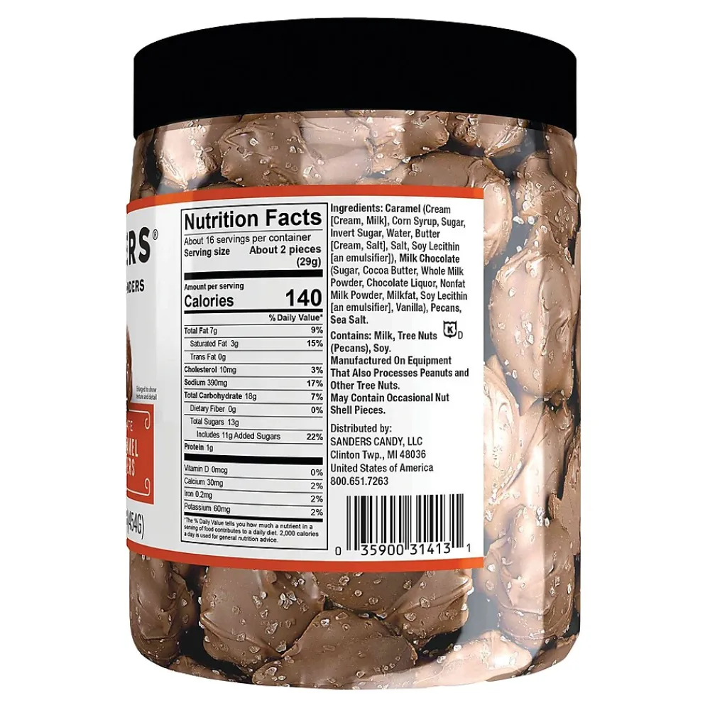 Sanders Small Batch Wonders Milk Chocolate Sea Salt Caramel Pecan Clusters, 16Oz. (30971)