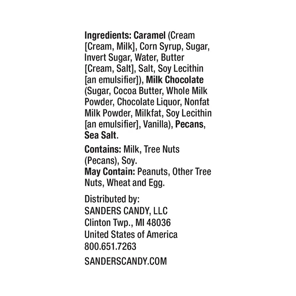 Sanders Small Batch Wonders Milk Chocolate Sea Salt Caramel Pecan Clusters, 16Oz. (30971)