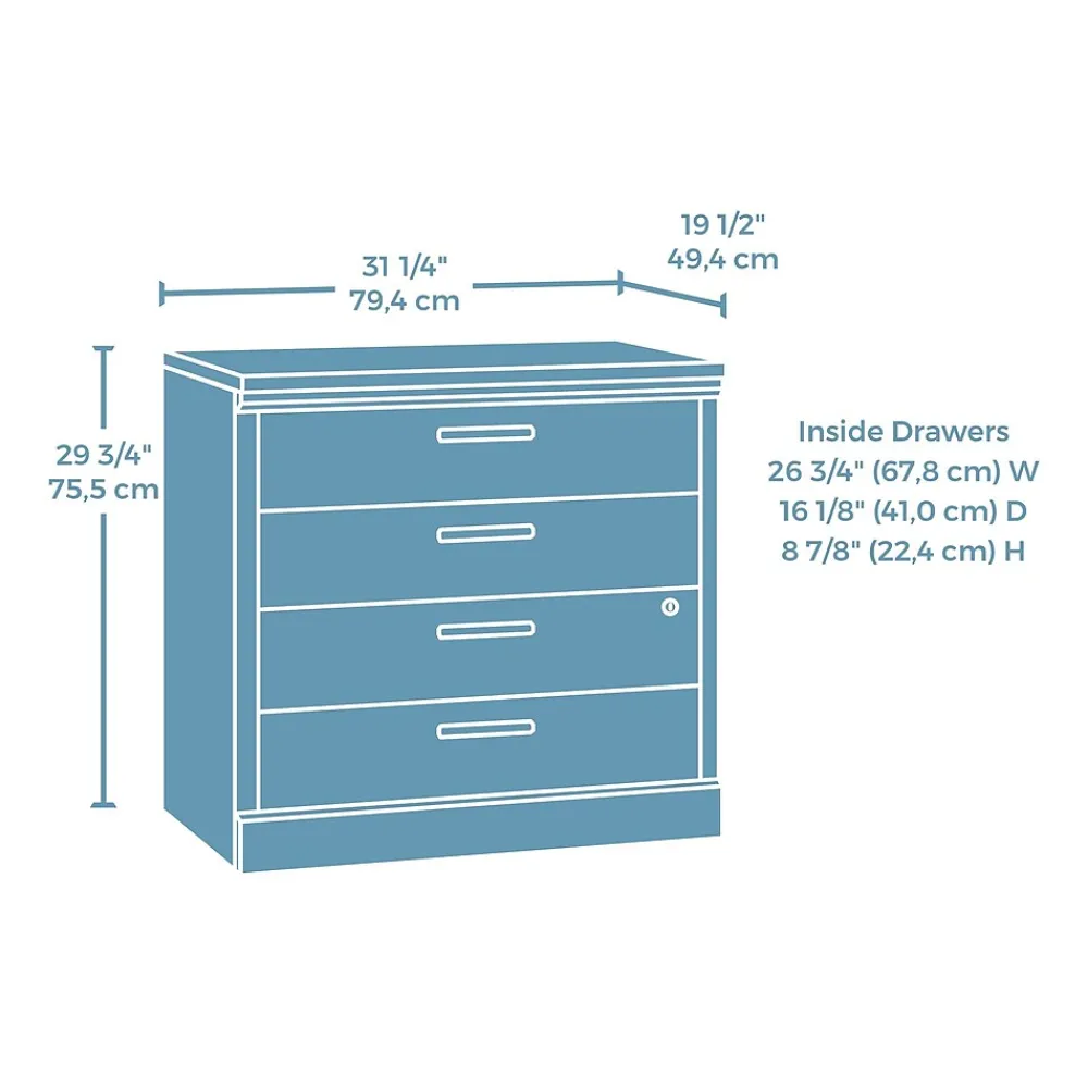 File Cabinets*Sauder Mason Peak Commercial 2-Drawer Lateral File Cabinet, Letter/Legal Size, Lockable, 31"W x 19"D, Prime Oak (427827)
