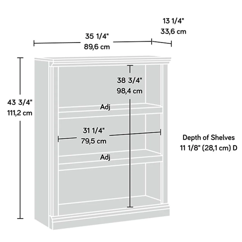 Bookcases*Sauder Select 44"H 3-Shelf Bookcase, Oiled Oak (410372)
