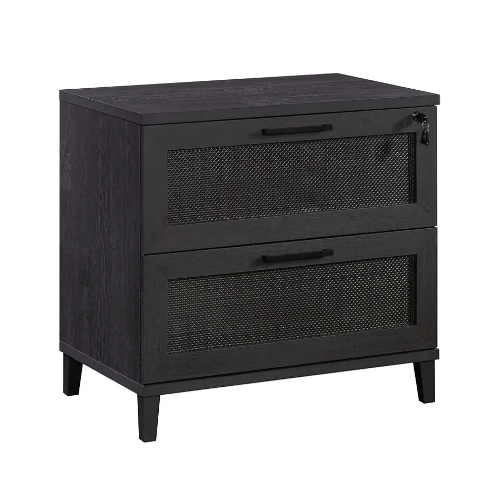 File Cabinets*Sauder Tiffin Line Commercial 2-Drawer Lateral File Cabinet, Letter/Legal Size, Lockable, 31"W x 20"D, Raven Oak (433269)