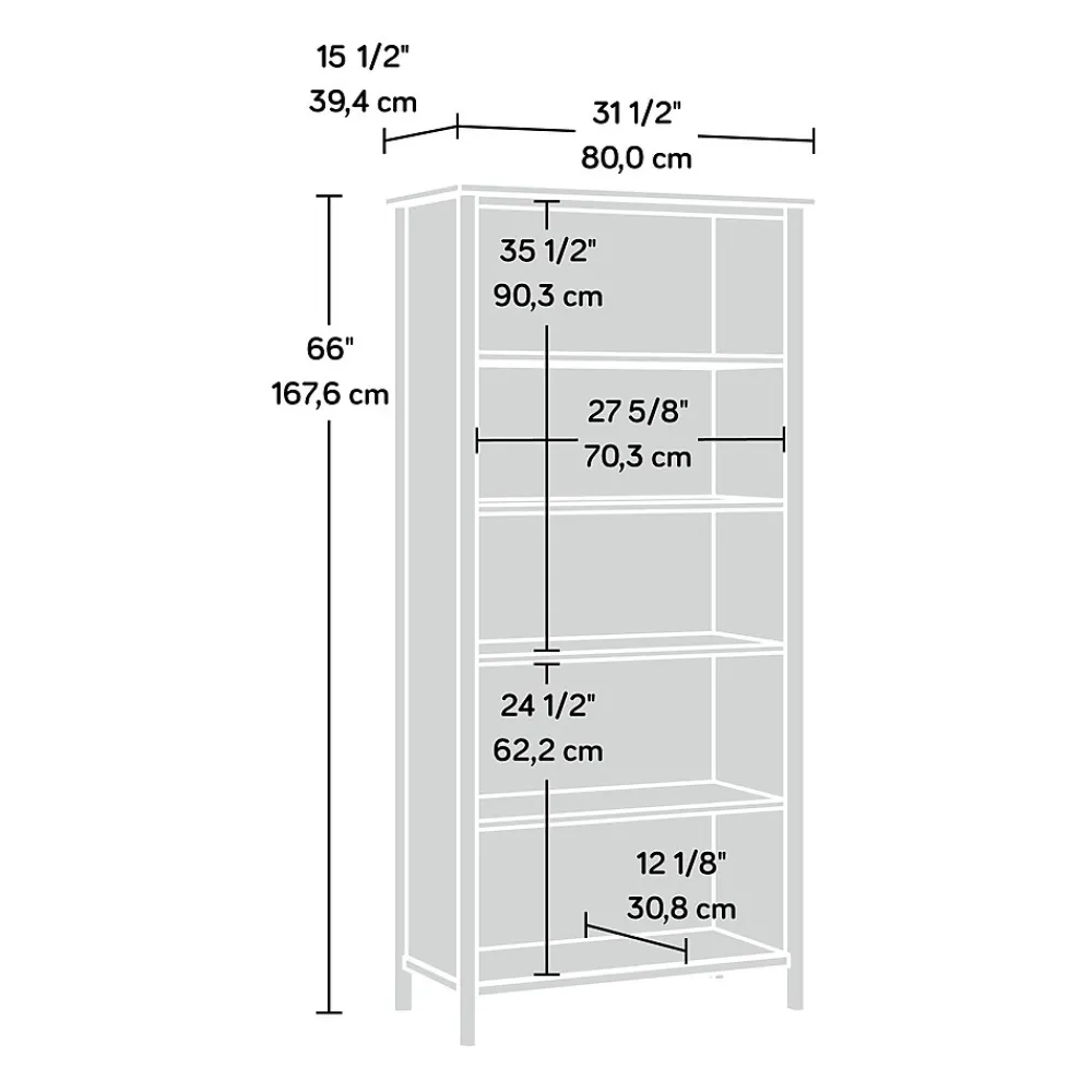 Bookcases*Sauder Whitaker Point 66"H 5-Shelf Bookcase, Natural Maple (429376)