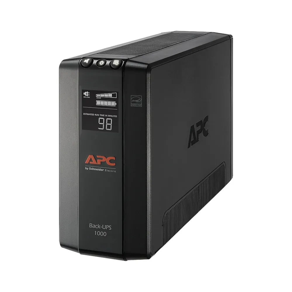 Schneider Electric Back-UPS Pro Compact Tower LCD Battery Backup & Surge Protector with USB, 8-Outlets (BX1000M)