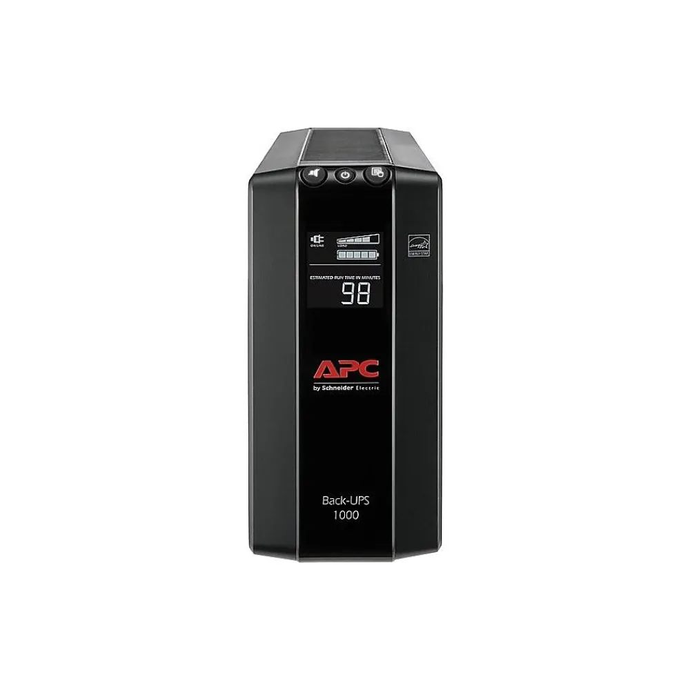 Schneider Electric Back-UPS Pro Compact Tower LCD Battery Backup & Surge Protector with USB, 8-Outlets (BX1000M)