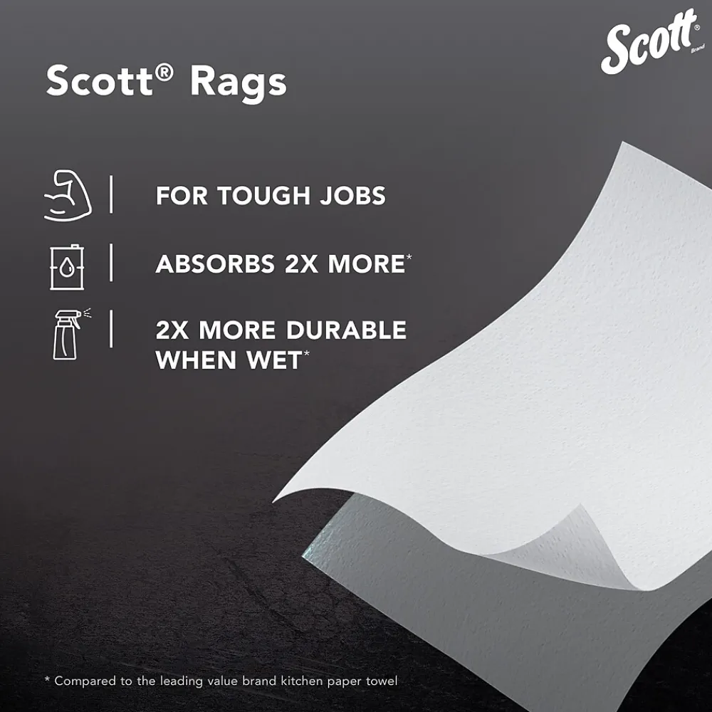 Scot Rags in a Box, 9" x 12", White, 200 Sheets/Box, 8 Boxes/Carton (75260)<Scott Best