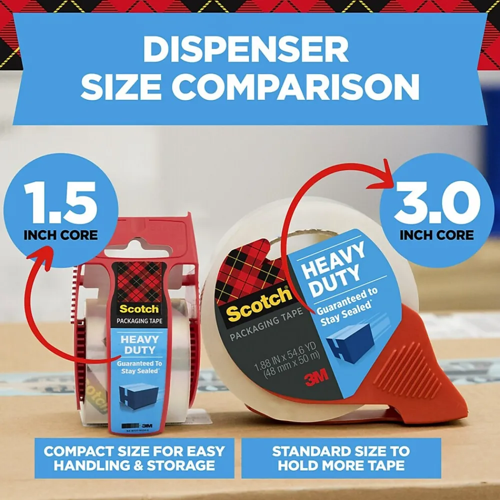Discount Scotch 2" Handheld Packing Tape Dispenser, Red (MMMST181)