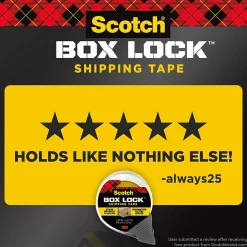 Sale Scotch Box Lock Shipping Packing Tape with Refillable Dispenser, 1.88 in x 54.6 yds., Clear (3950-RD)