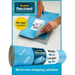 Best Scotch ⢠Flex & Seal Shipping Roll Self-Sealing Padded Mailer, 15" x 10', Blue (FS-1510)