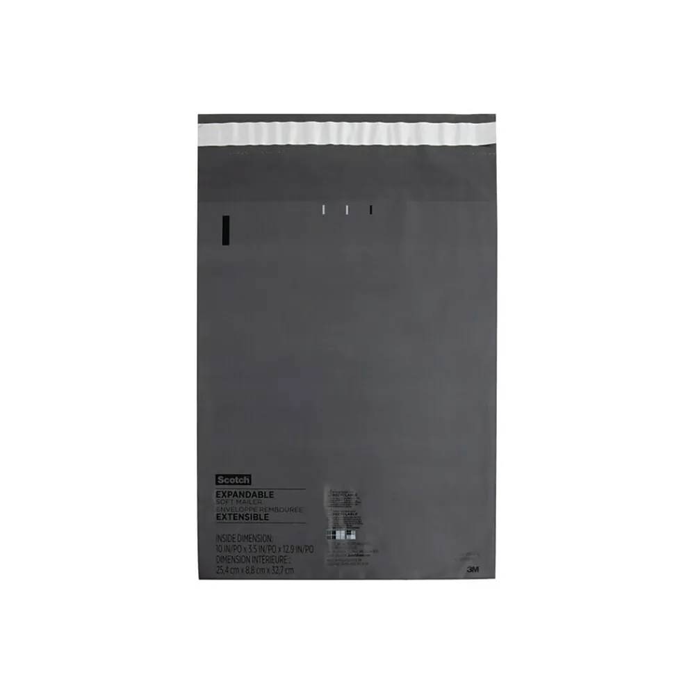 Outlet Scotch Flexible Poly Mailer, 10 in x 12.9 in, 6 pack (8994R-6)