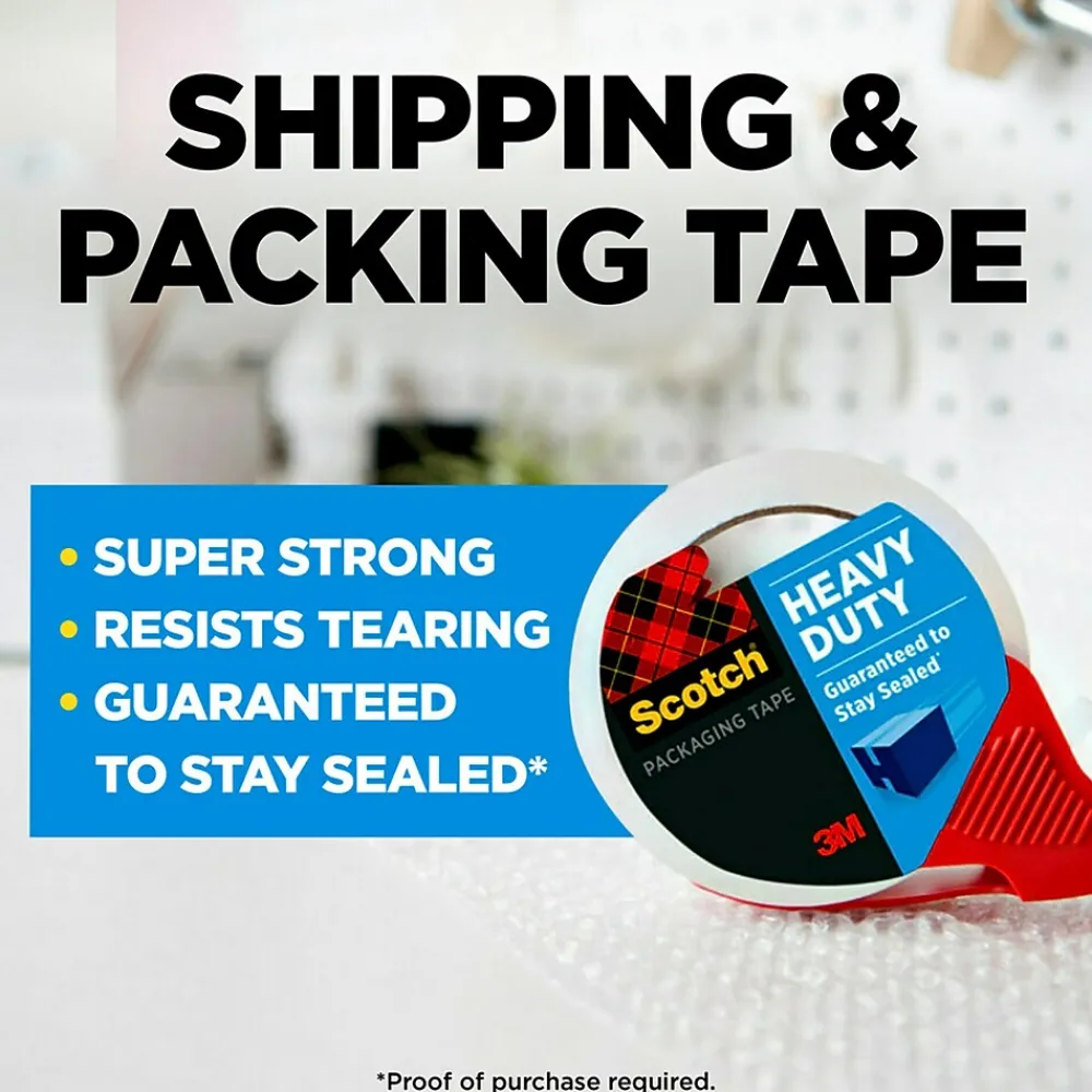Hot Scotch Heavy Duty Packing Tape with Dispenser, 1.88" x 38.2 yds., Clear (3850S-RD)