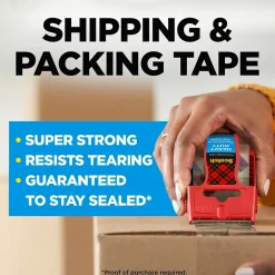 Hot Scotch Heavy Duty Shipping Packing Tape with Dispenser, 1.88" x 22 yds., Clear, 6/Pack (142-6)
