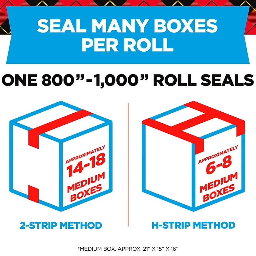 Hot Scotch Heavy Duty Shipping Packing Tape with Dispenser, 1.88" x 22 yds., Clear, 6/Pack (142-6)