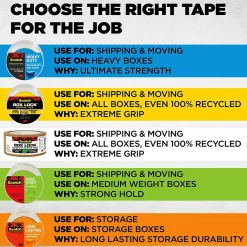 Hot Scotch Heavy Duty Shipping Packing Tape with Dispenser, 1.88