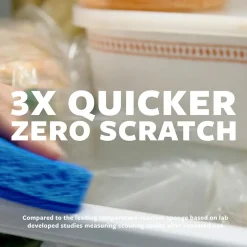 Non-Scratch Scrub Sponge, Blue, 3/Pack (MP-3-8-D)<Scotch-Brite Hot