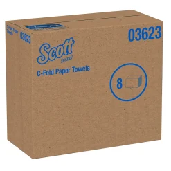 Scott Essential Recycled C-Fold Paper Towels, 1-ply, 200 Sheets/Pack, 9 Packs/Carton (03623)