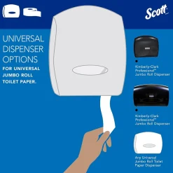 Essential Recycled Jumbo Toilet Paper, 2-ply, White, 4 Rolls/Case (03148)<Scott Discount