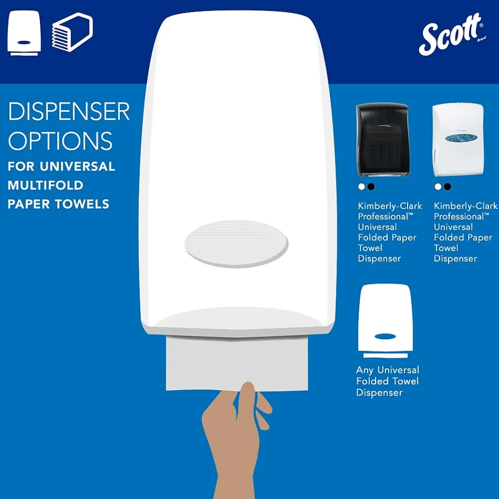 Scott Essential Recycled Multifold Paper Towels, 1-ply, 250 Sheets/Pack, 16 Packs/Carton (1840)