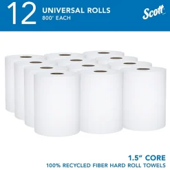 Scott Essential Recycled Hardwound Paper Towels, 1-ply, 800 ft./Roll, 12 Rolls/Carton (01052)