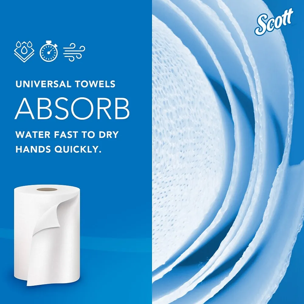 Scott Essential Recycled Hardwound Paper Towels, 1-ply, 800 ft./Roll, 12 Rolls/Carton (01052)