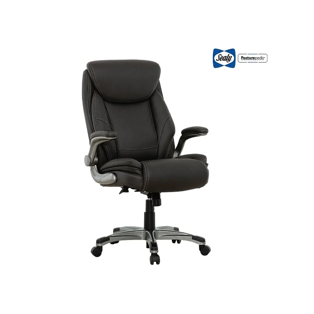 Office Chairs*Sealy Posturepedic Axel Swivel Executive Office Chair, Dark Grey (64626)