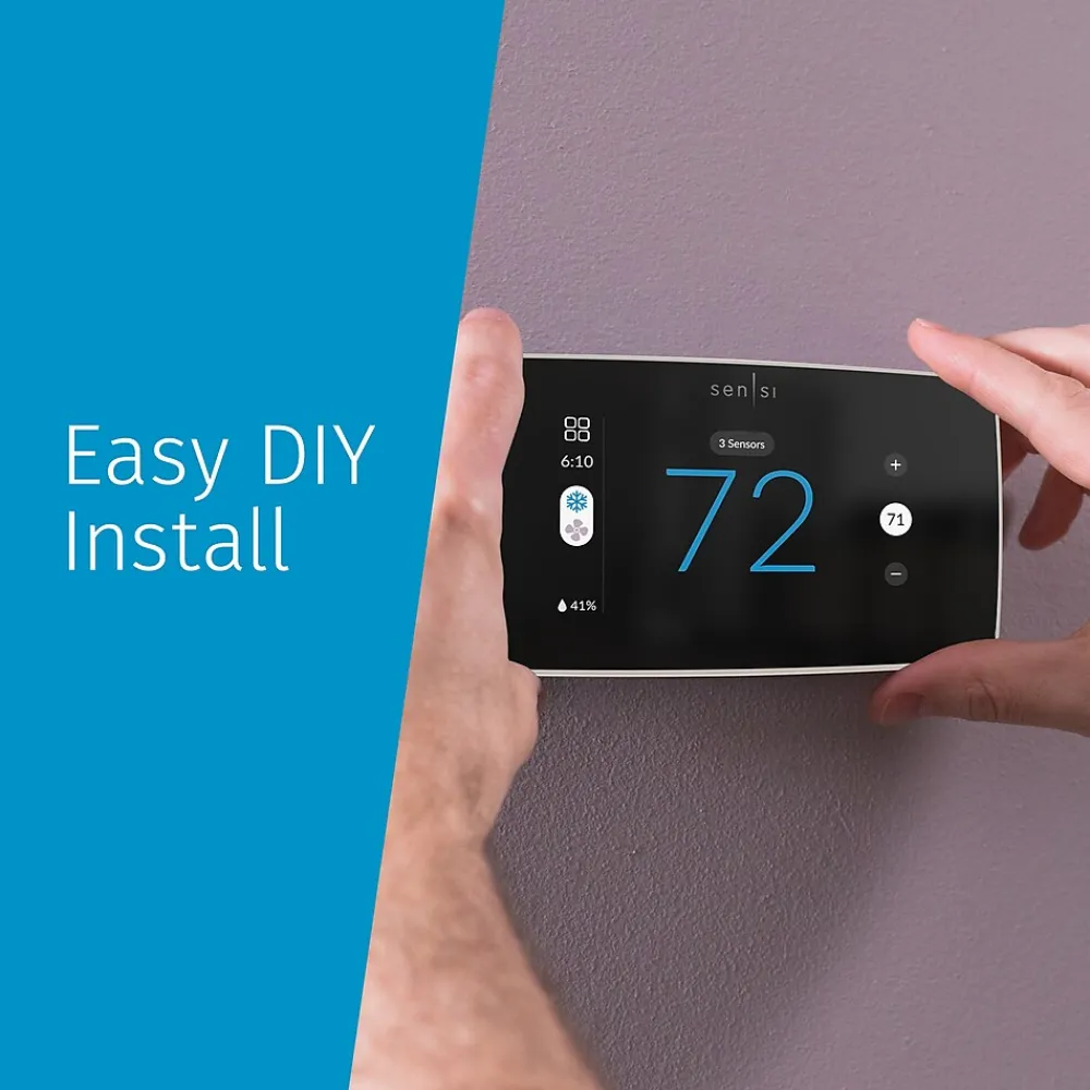 Emerson Sensi Touch 2 Smart Programmable Wi-Fi Thermostat, Works with Alexa, White Beveled Edge (ST76W)