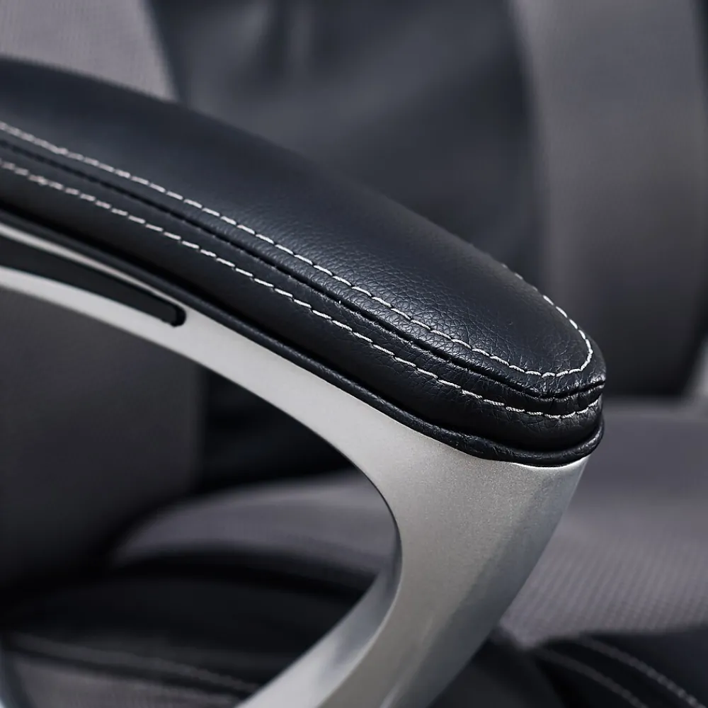 Office Chairs*Serta Amplify Ergonomic Faux Leather/Mesh Swivel Executive Chair, Gray (43673A)