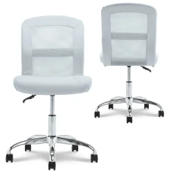 Ergonomic Chairs*Serta Essentials Armless Ergonomic Bonded Leather/Mesh Swivel Task Chair, (48740D) Blue
