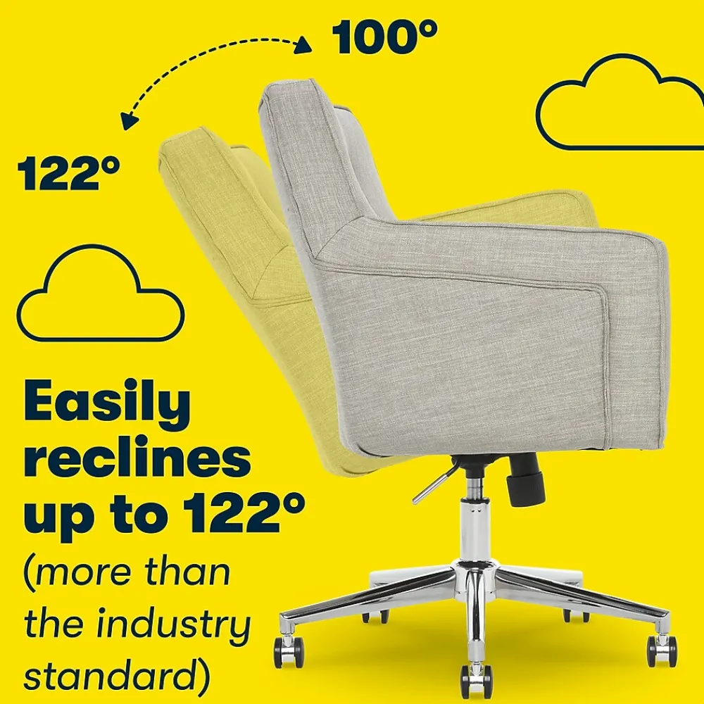 Office Chairs*Serta Style Ashland Fabric Swivel Computer and Desk Chair, (CHR100004) Light Gray