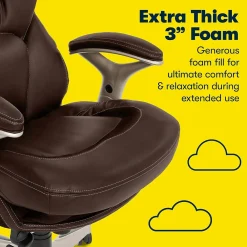Ergonomic Chairs*Serta Works Ergonomic Faux Leather Swivel Executive Chair with Back in Motion Technology, (44186B) Chestnut