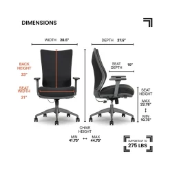 Office Chairs*Sharper Image Revive Shiatsu Ergonomic Mesh Swivel Massage Chair, Black (60097-BLK)
