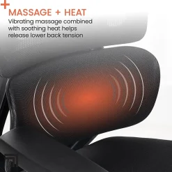 Office Chairs*Sharper Image S850 Ergonomic Mesh Swivel Massage with Heat Executive Task Chair with Footrest, Black (60106-BLK)