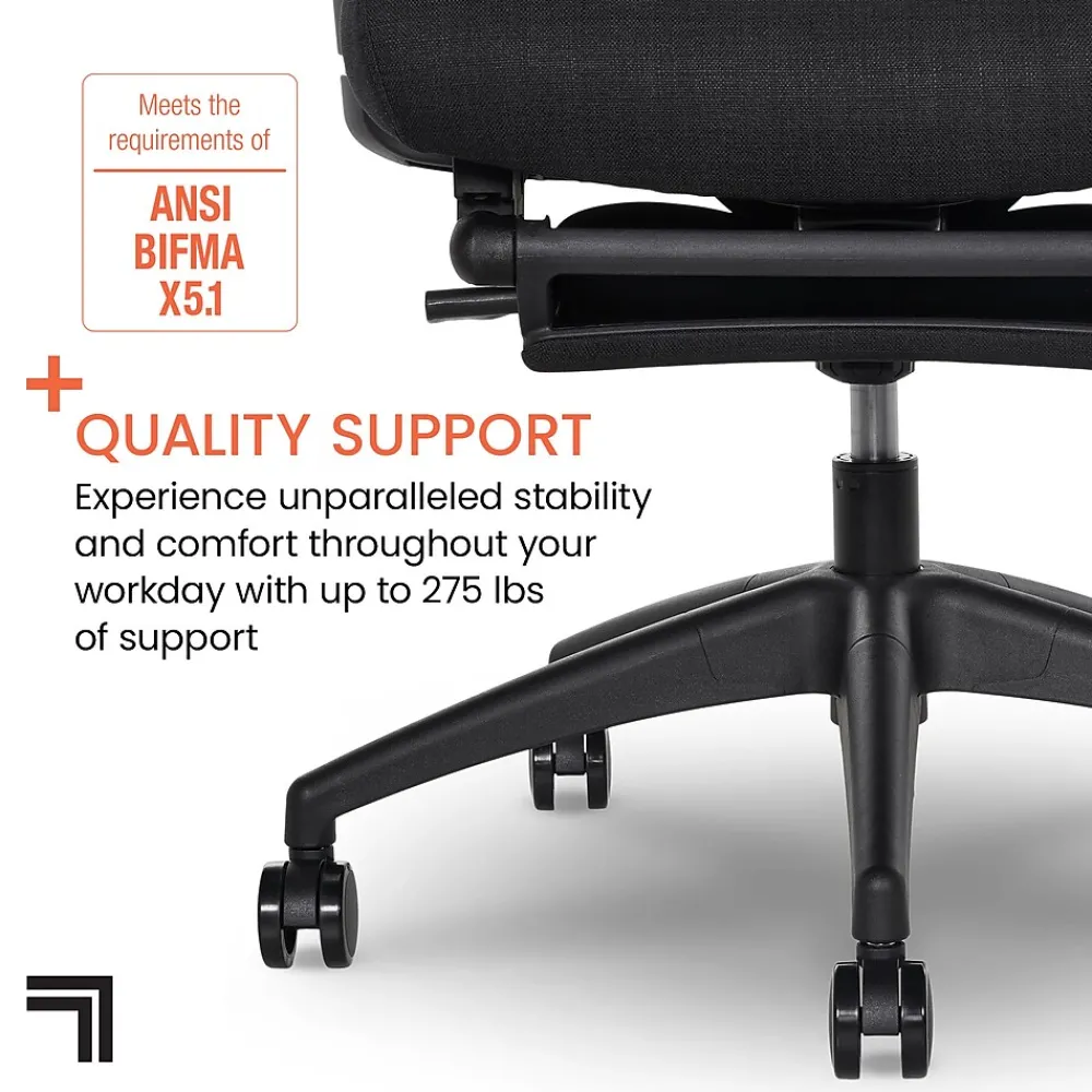 Office Chairs*Sharper Image S850 Ergonomic Mesh Swivel Massage with Heat Executive Task Chair with Footrest, Black (60106-BLK)