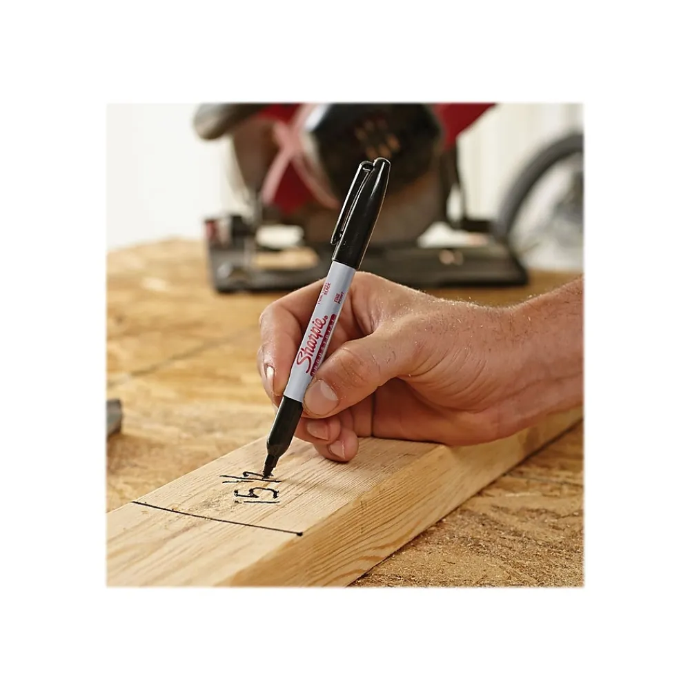 Markers|Sharpie Industrial Permanent Markers, Fine Tip, Black, Dozen (13601A)