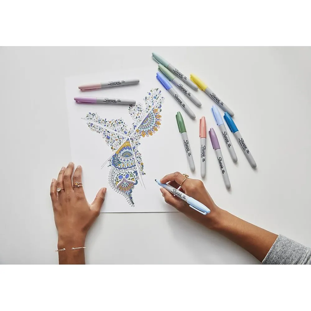 Markers|Sharpie Mystic Gems Permanent Markers, Fine Tip, Assorted, 24/Pack (2136727)