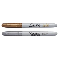 Markers|Sharpie Permanent Markers, Fine Tip, Assorted Metallic Inks, 2/Pack (1829202)
