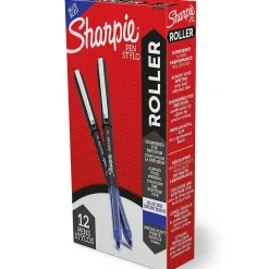 Pens|Sharpie Rollerball Pens, 0.5 mm, Needle Point Precision, Blue Ink, Dozen (2093199)
