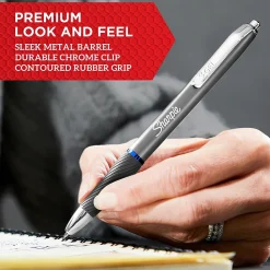 Pens|Sharpie S-Gel Metal RT Gel Pen, Medium Point, Black Ink, Dozen (2153580)