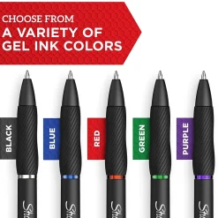 Pens|Sharpie S-Gel Retractable Gel Pens, Fine Point, 0.5mm, Ink, Dozen (2096145) Black