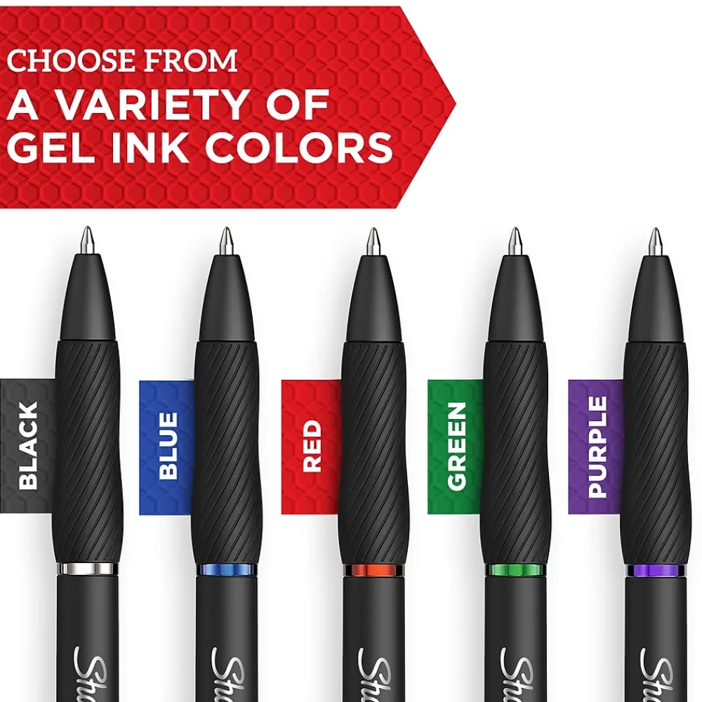 Pens|Sharpie S-Gel Retractable Gel Pens, Medium Point, 0.7mm, Ink, Dozen (2096159) Black