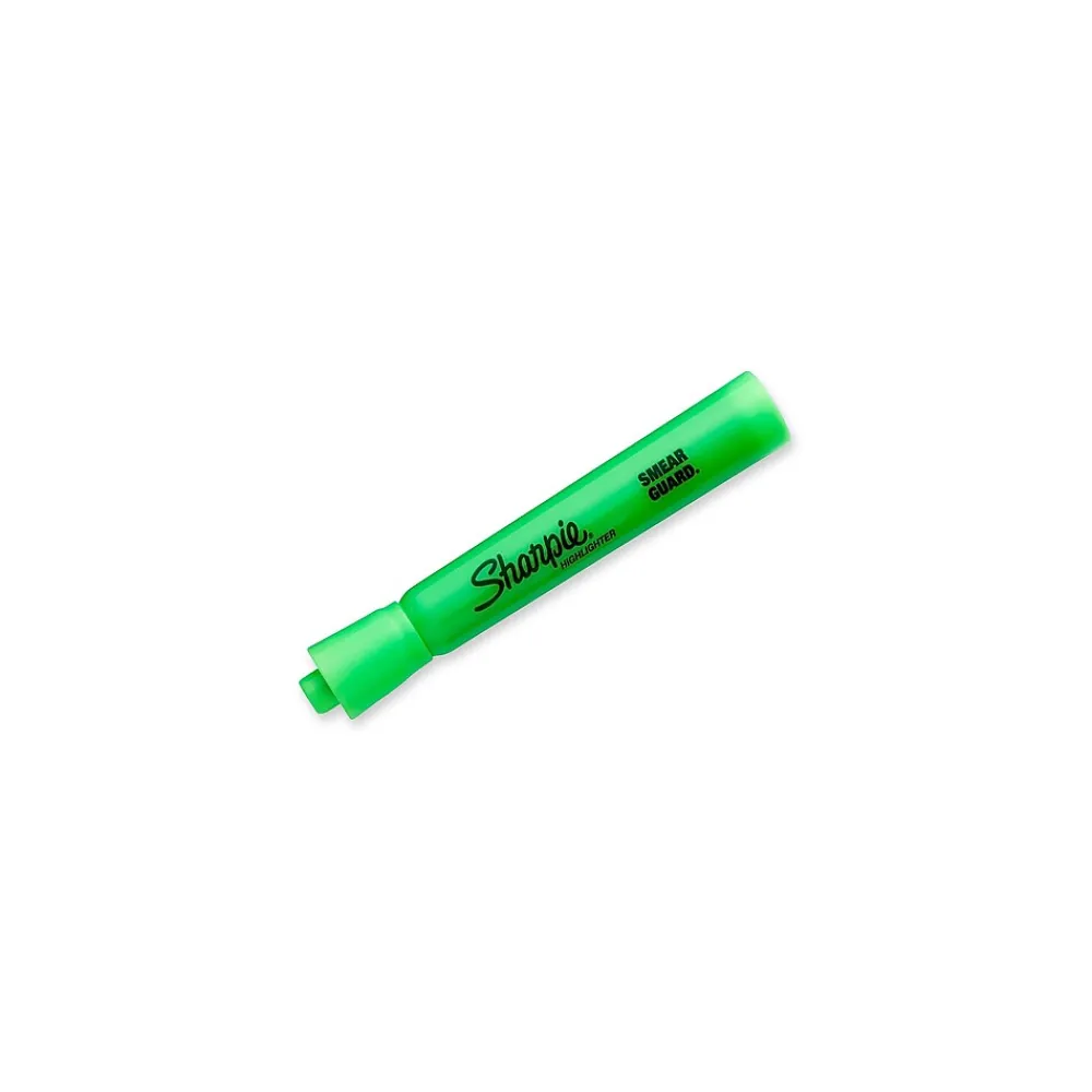 Highlighters|Sharpie Tank Highlighter, Chisel Tip, Fluorescent Green, Dozen (25026)