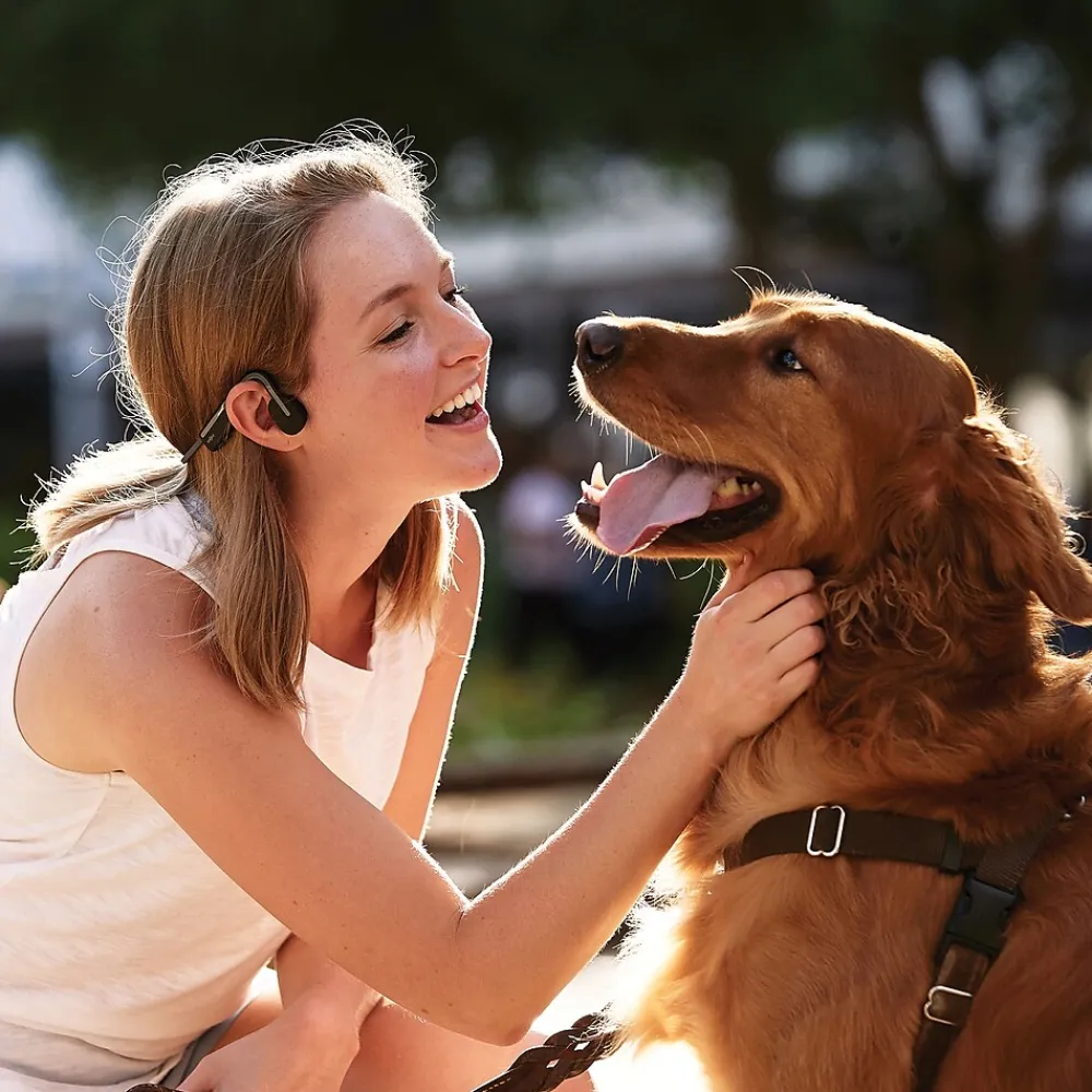 OpenMove Bone-Conduction Open-Ear Lifestyle Headphones with Microphones, Gray (S661-ST-GY-US)<Shokz Sale