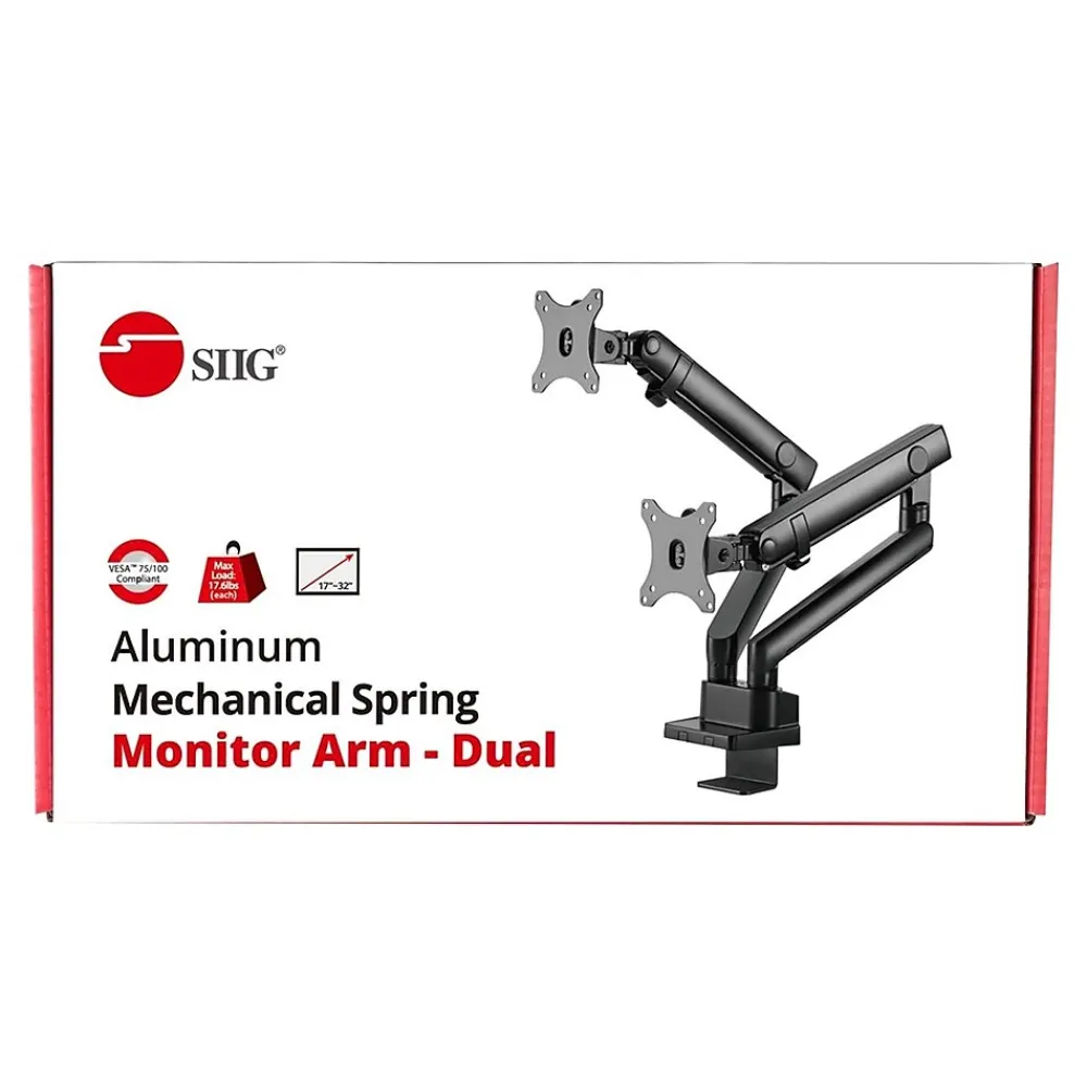 New SIIG Adjustable Mounting Kit, Up to 32" Monitor, Black (CEMT2U12S1)